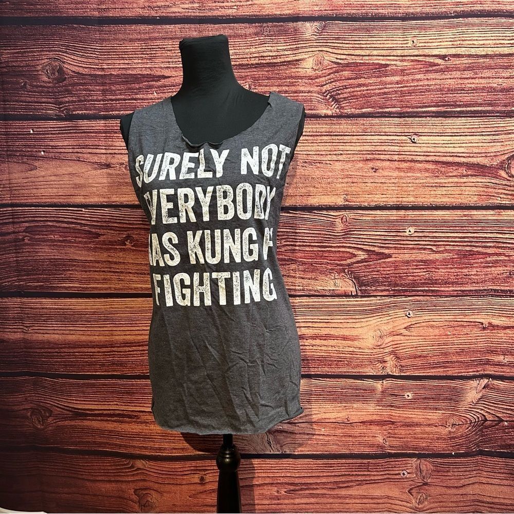 Women's Large Grey Kung Fu Shirt Top Blouse Customized Woven Braided Open Back